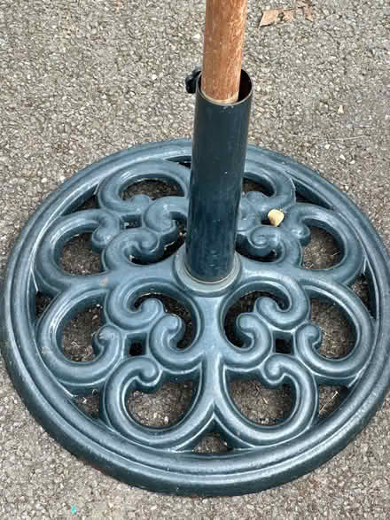 Photo of free White sun parasol/umbrella with metal base (Blaby LE8) #4