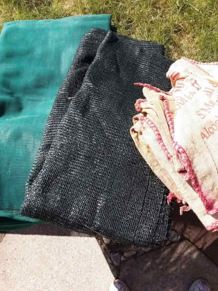Photo of free Greenhouse shading net green and black and 4 Potato sacks. (Moortown LS17) #1