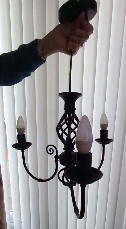 Photo of free Black Metal Chandelier/candelabra style ceiling light (Brandon IP27) #1