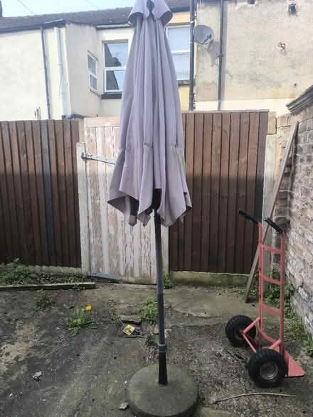 Photo of free Outdoor umbrella with base (Kirkdale L5) #2