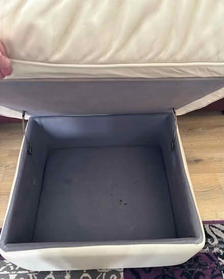 Photo of free Cream Leather Storage Footstool (Woodmancote GL7) #2