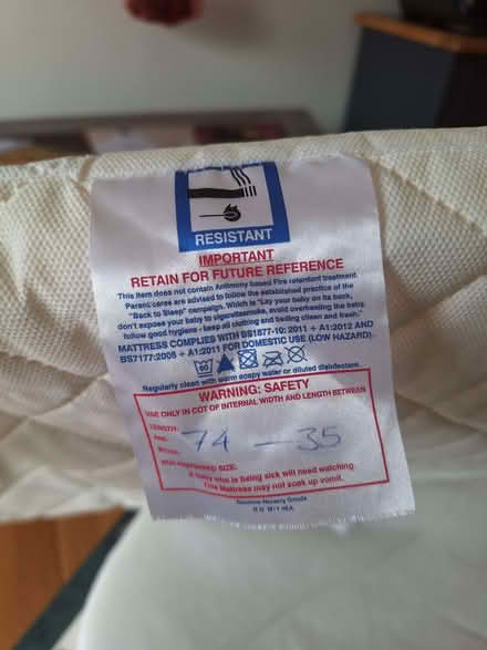 Photo of free Moses basket mattress x 2 (Knotty Ash L14) #2