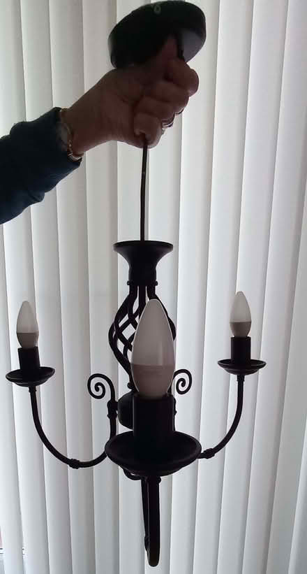 Photo of free Black Metal Chandelier/candelabra style ceiling light (Brandon IP27) #4