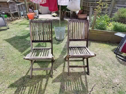 Photo of free Wooden garden chairs (Didcot, Ladygrove, OX11) #1