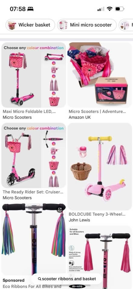 Photo of Scooter ribbons and basket (Spottiswoode EH9) #1