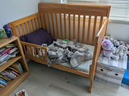Photo of free DaVinci Kalani crib + toddler rail (Cherry Chase) #1