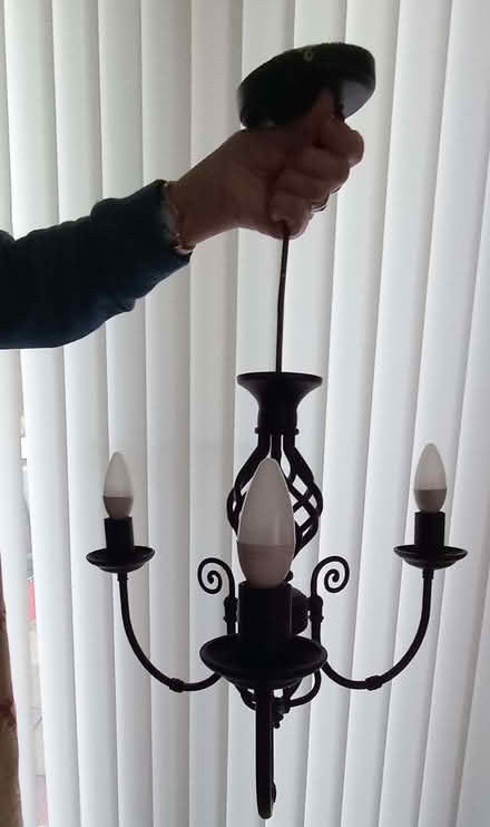 Photo of free Black Metal Chandelier/candelabra style ceiling light (Brandon IP27) #3