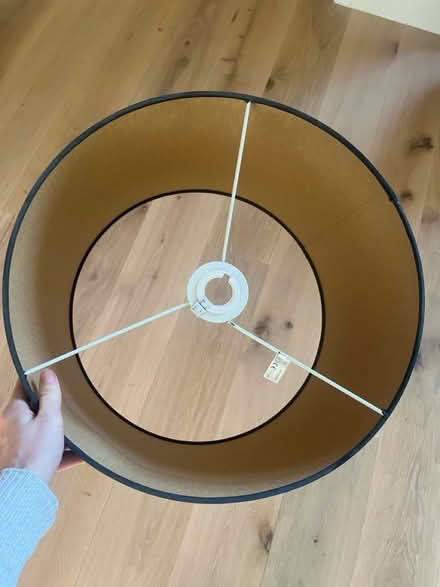 Photo of free Medium lampshade, black and gold (Ingatestone) #2