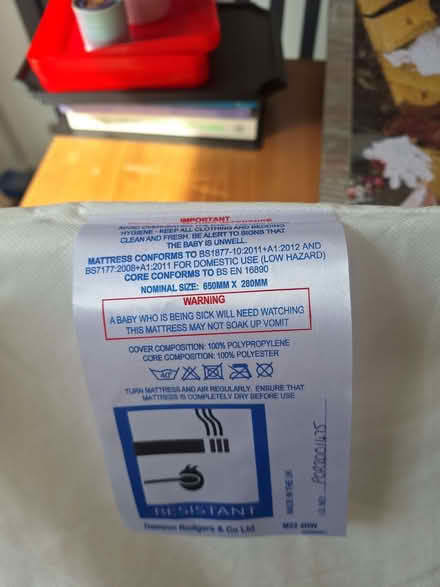 Photo of free Moses basket mattress x 2 (Knotty Ash L14) #4