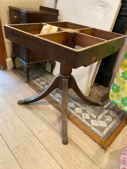 Photo of free Wood and brass dinning table stand (N3 2AB) #1