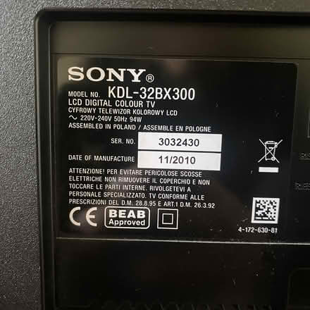 Photo of free 32'' Sony TV (Walthamstow E17) #2