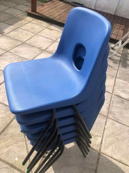Photo of free 6 blue plastic chairs (Hala LA1) #2