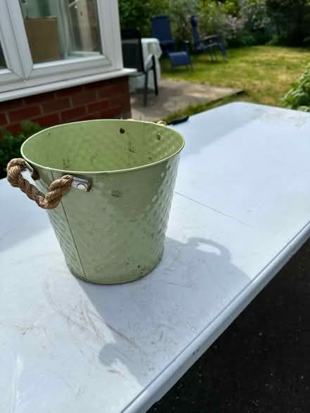 Photo of free Metal green plant pot (Blaby LE8) #2