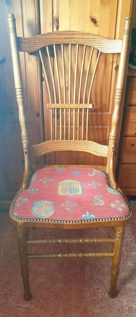 Photo of free 2 x pretty wooden dining chairs (Woodside WD25) #2