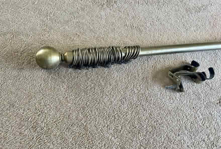 Photo of free Curtain pole, rings and fixings, brushed metal. 230cm-380cms (Bevendean BN2) #1