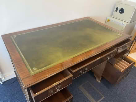Photo of free Green leather top period desk. (Haddington EH41) #3