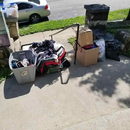 Photo of free Clothes, cords, tools, bed decor (1416 S 34th St KCK 66106) #1