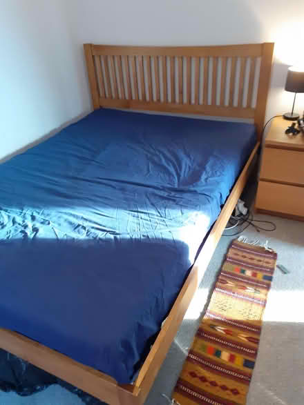 Photo of free Wooden double bed and mattress (MK43 0) #1