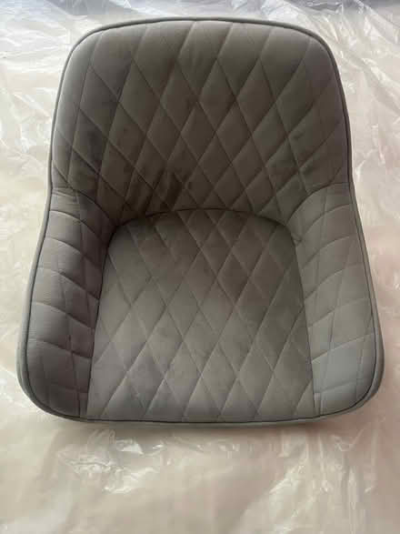 Photo of free Quilted Grey Velvet Chair - No Legs (Newton Heath, M40) #2
