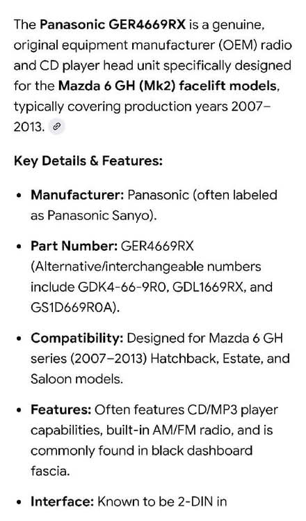 Photo of free Mazda stereo 6 disc panasonic (Troy Town ME1) #4