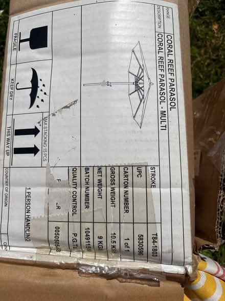 Photo of free Half a garden parasol. Like new (Palmers Green/ Edmonton N18) #2