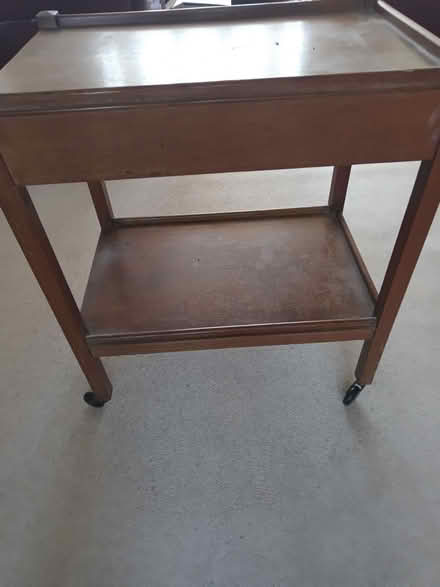 Photo of free 1930s trolley with castors and drawer (Heswall CH60) #1