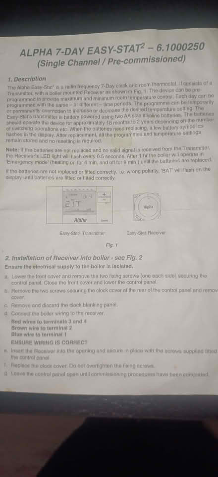 Photo of free Alpha EasyStat control (Milltimber AB13) #3