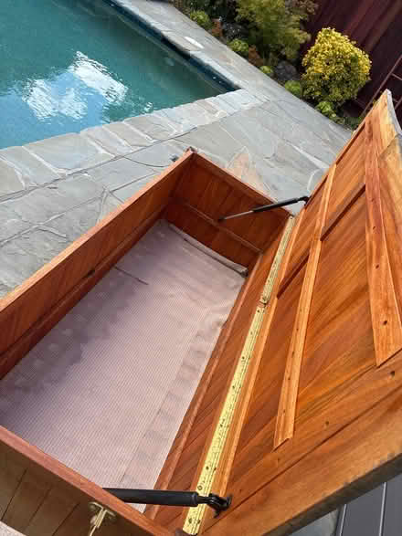 Photo of free Teak chest - outdoor storage (Near Rancho San Antonio Park) #1