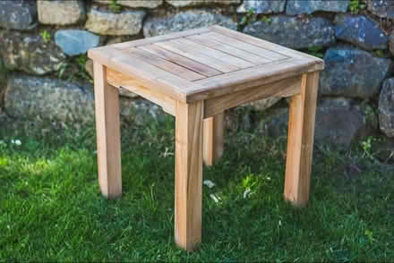 Photo of Small wooden garden table. (Earwig Corner BN7) #1