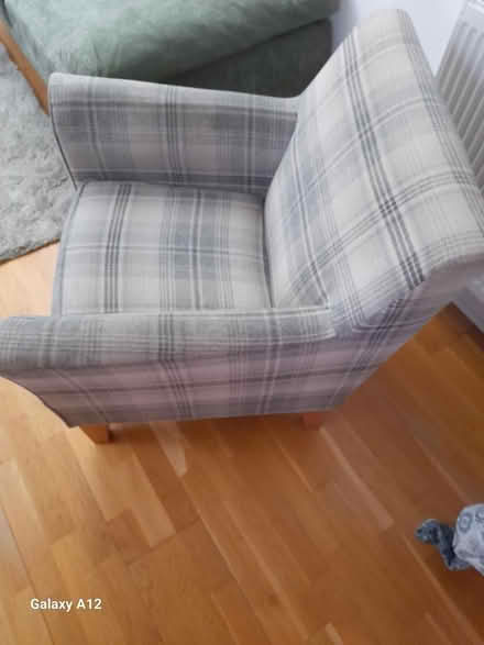 Photo of free Armchair grey check from Next (Fareham PO14) #2