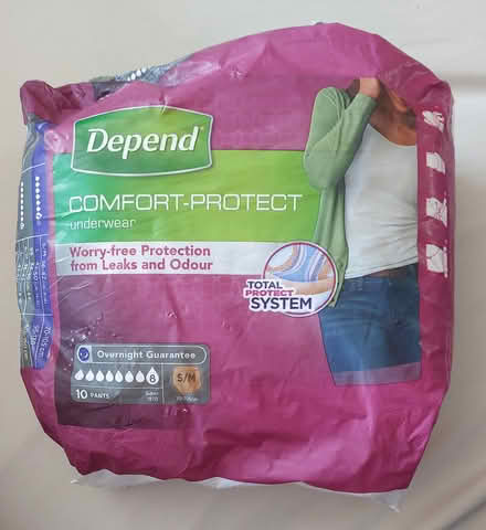 Photo of free Small/med Depends - open, 1 missing (St Albans Jersey Farm AL4) #1