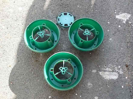 Photo of free 3 x "plant halos" green plastic watering reservoirs (Kempsey WR5) #2