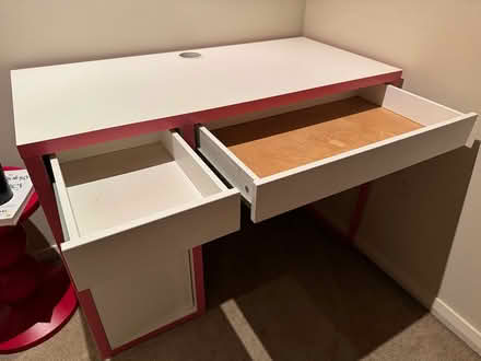 Photo of free IKEA MICKE Desk – White/Pink (West Leederville) #4