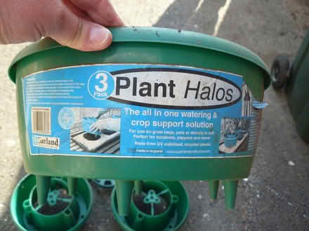 Photo of free 3 x "plant halos" green plastic watering reservoirs (Kempsey WR5) #1