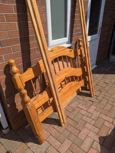 Photo of free Double pine bed (Dogsthorpe) #1