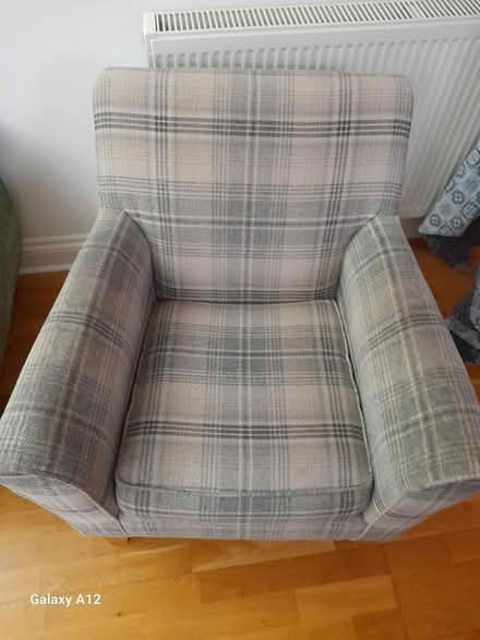 Photo of free Armchair grey check from Next (Fareham PO14) #3
