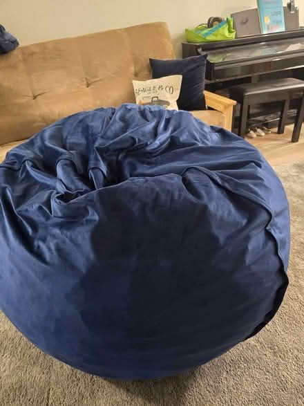 Photo of free Large blue bean bag chair (Kirkland, WA) #1