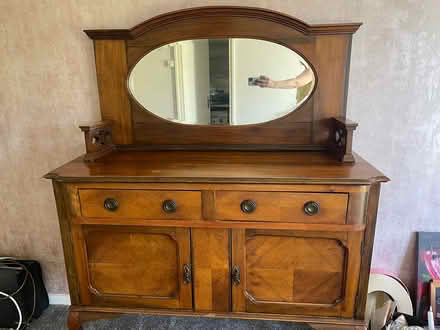 Photo of free Antique walnut finish dresser (Nuneaton, Warkwickshire) #1