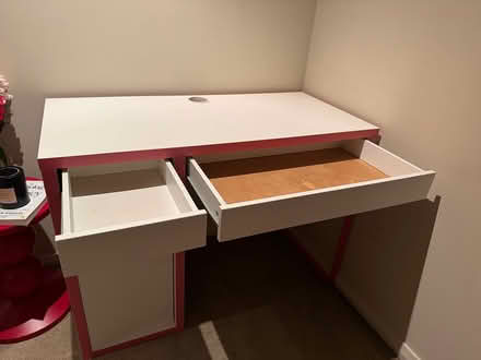 Photo of free IKEA MICKE Desk – White/Pink (West Leederville) #3