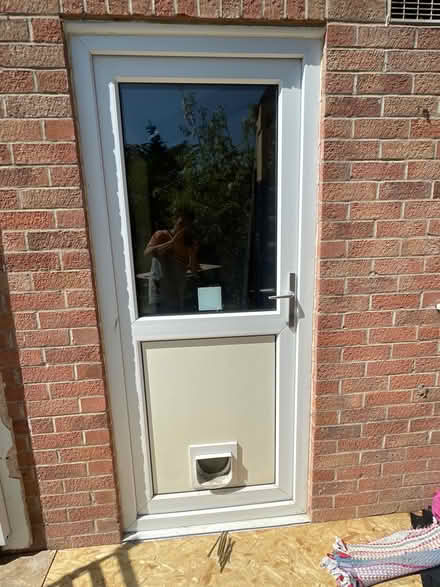 Photo of free PVC door inc cat flap + keys (BA6 - Redlands) #2
