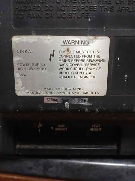 Photo of free Nikkai 14in CRT TV not working (Blakenall WS3) #3