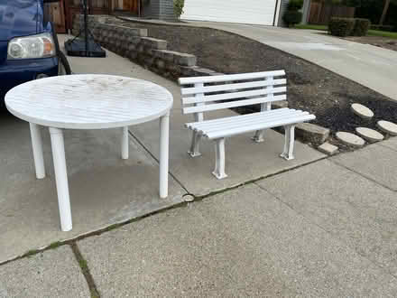 Photo of free Outdoor table and bench (David & Bancroft) #1