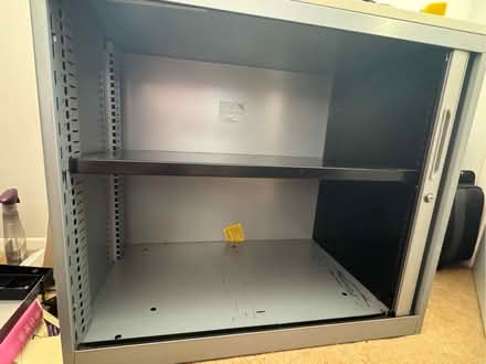 Photo of free Bisley Tambour storage cupboard with shutter door (Buggs Bottom RG4) #2