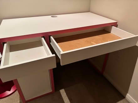 Photo of free IKEA MICKE Desk – White/Pink (West Leederville) #2
