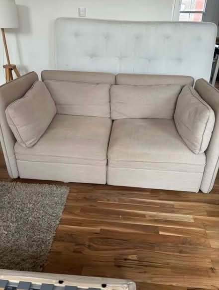 Photo of free Beige Two Seater Sofa w/ storage (SE8) #3