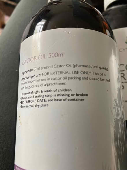 Photo of free Cold-pressed castor oil (HR6 Yarpole) #3