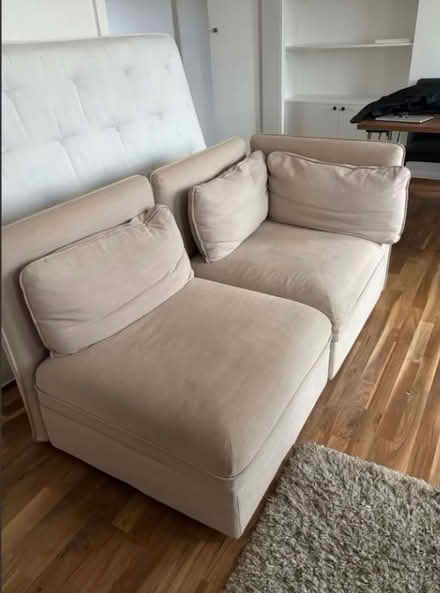 Photo of free Beige Two Seater Sofa w/ storage (SE8) #1