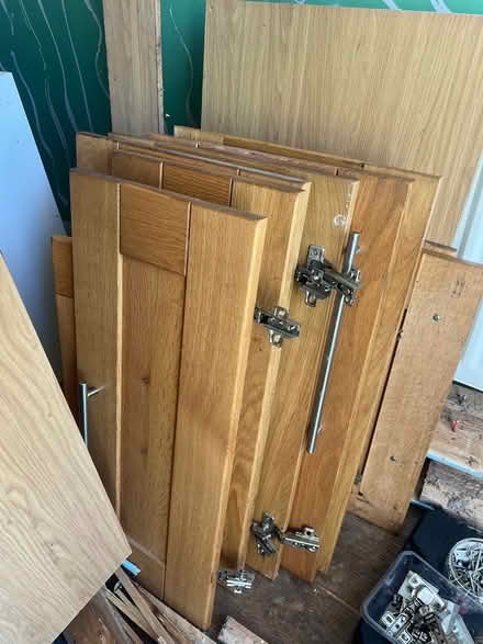 Photo of free Solid oak kitchen cabinet doors (TN37 near Asda) #1
