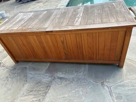Photo of free Teak chest - outdoor storage (Near Rancho San Antonio Park) #2