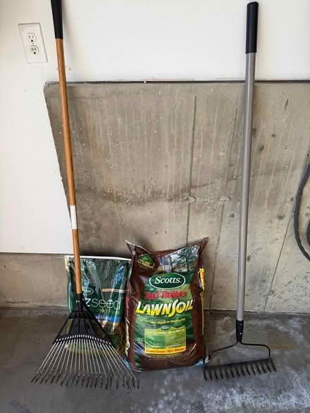 Photo of free Rakes, Lawn Soil, and EZSeed (SW Nashua) #1